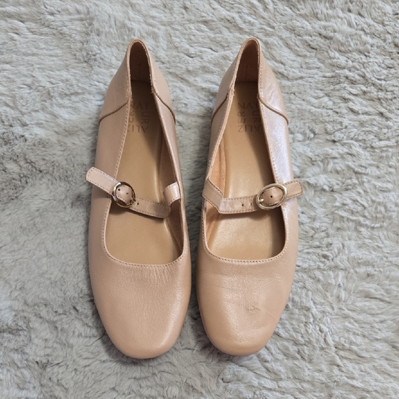 Naturalizer Nude Mary Jane leather Flats - Picture 1 of 9
